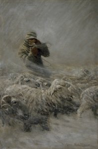 羊飼い、1908年 作： Newell Convers Wyeth